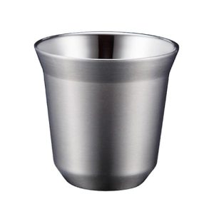 Double Wall Stainless Steel coffee Cup Silver 80ml and 160ml