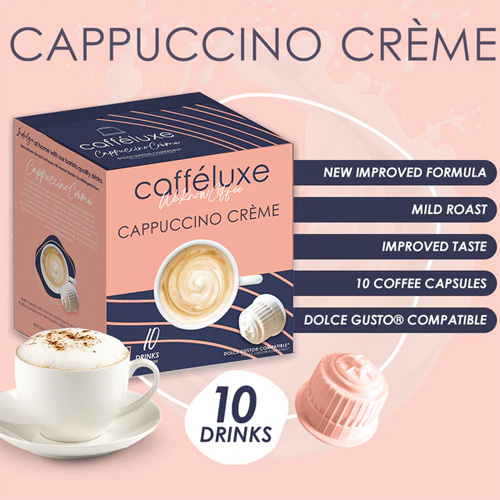 Caffeluxe Cappuccino Dolce Gusto Compatible Capsules