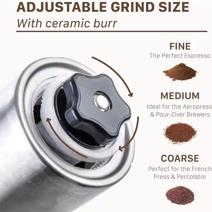 EBC Manual Handheld Coffee Grinder with Grip and Brush