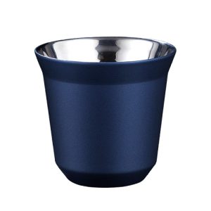 Stainless Steel Double Wall Coffee Cup Blue 80ml