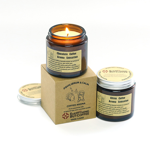 Coffee based scented candle as a valentine's day gift idea
