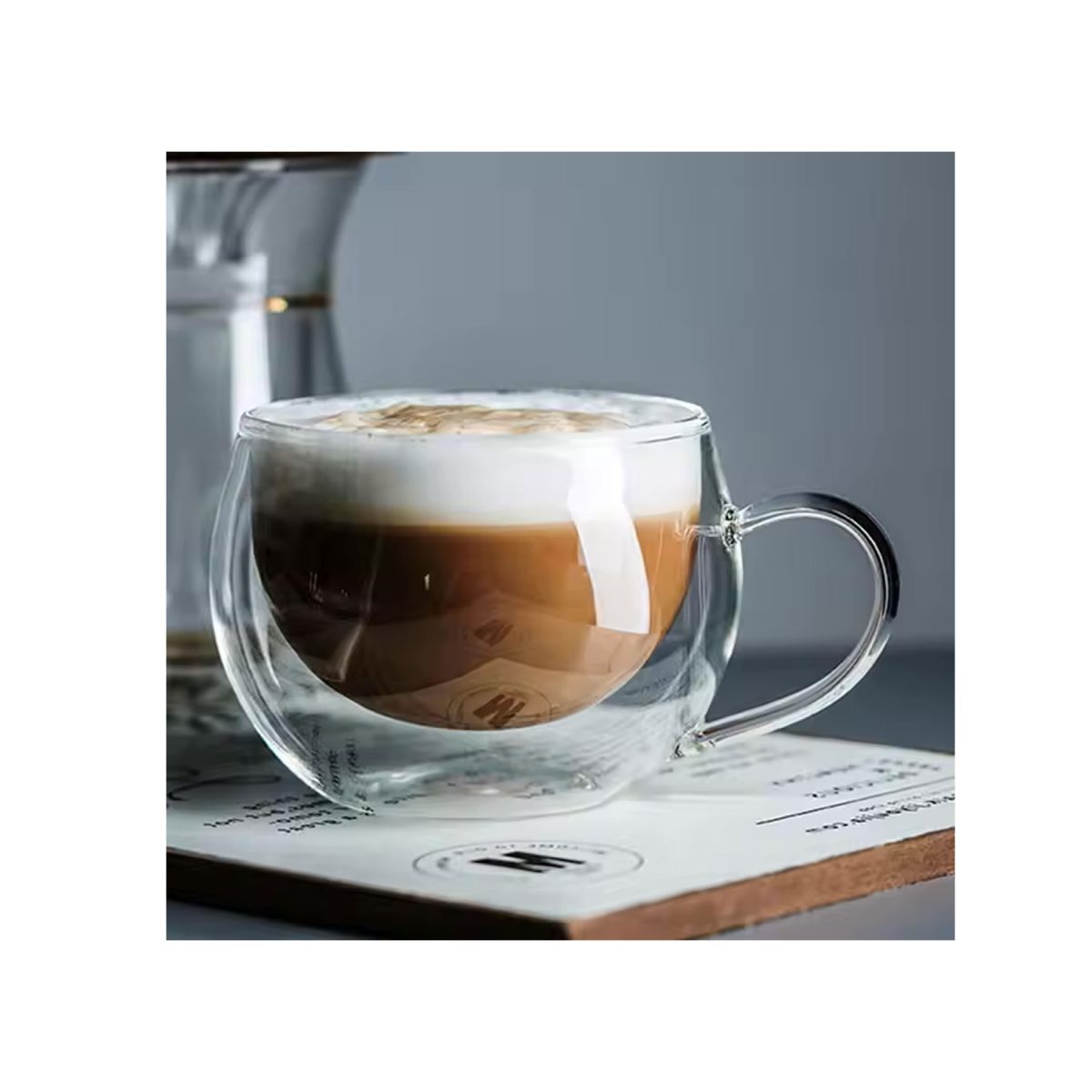 EBC Double Wall Coffee Glass 280ML With Saucer