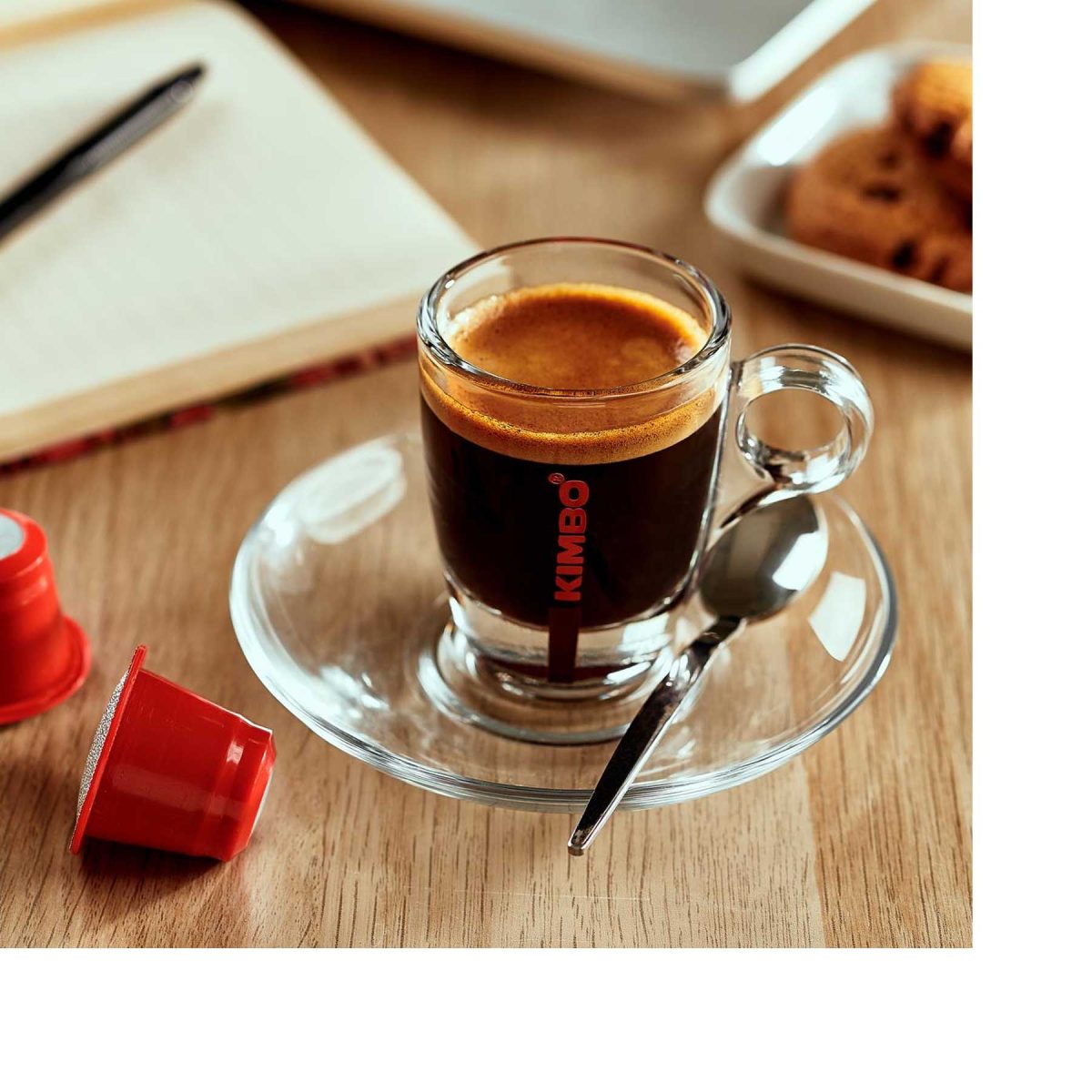 Kimbo 65ml Espresso Coffee Glass and Saucer