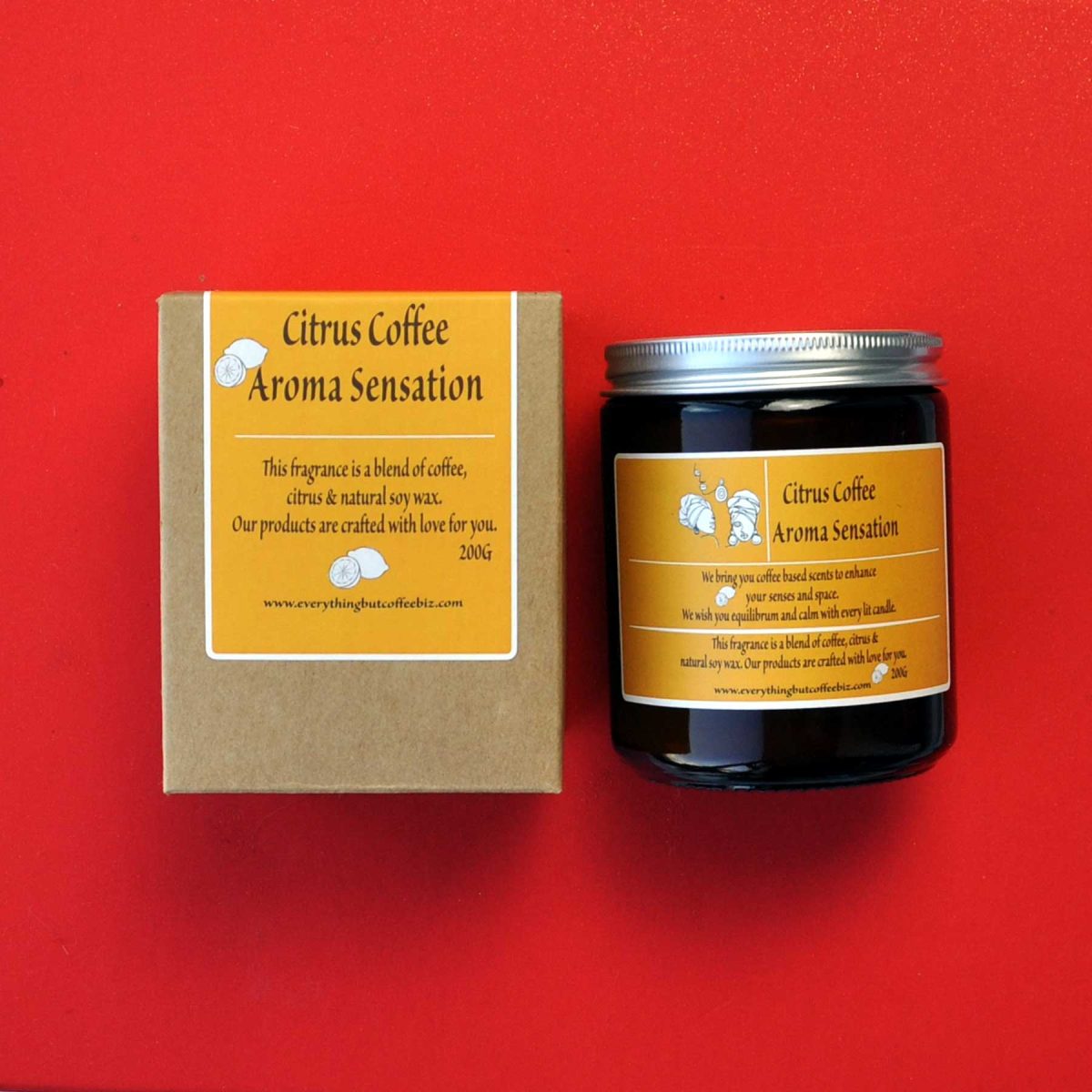 EBC Coffee Based Citrus Scented Candle 200g