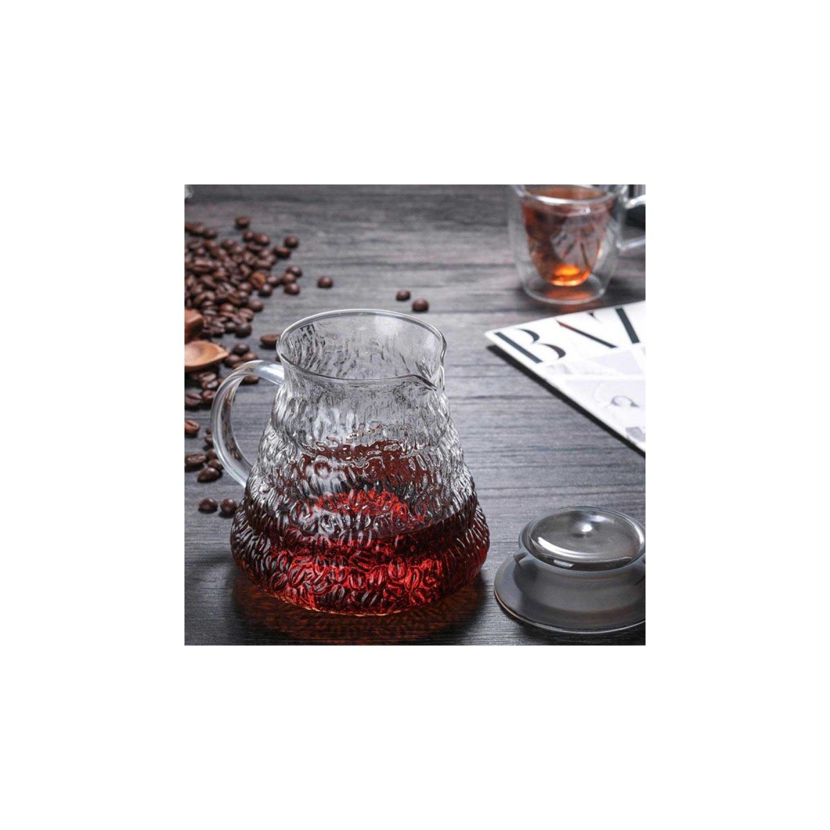 600ml Glazed Borosilicate Pour Over Coffee Glass Pot