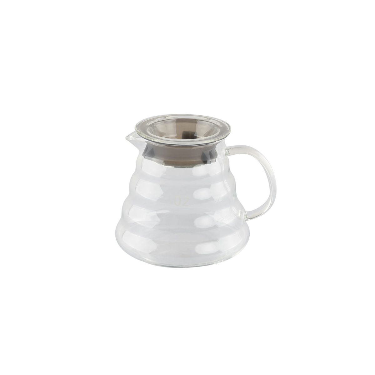 600ml Ribbed Borosilicate Pour Over Coffee Glass Pot