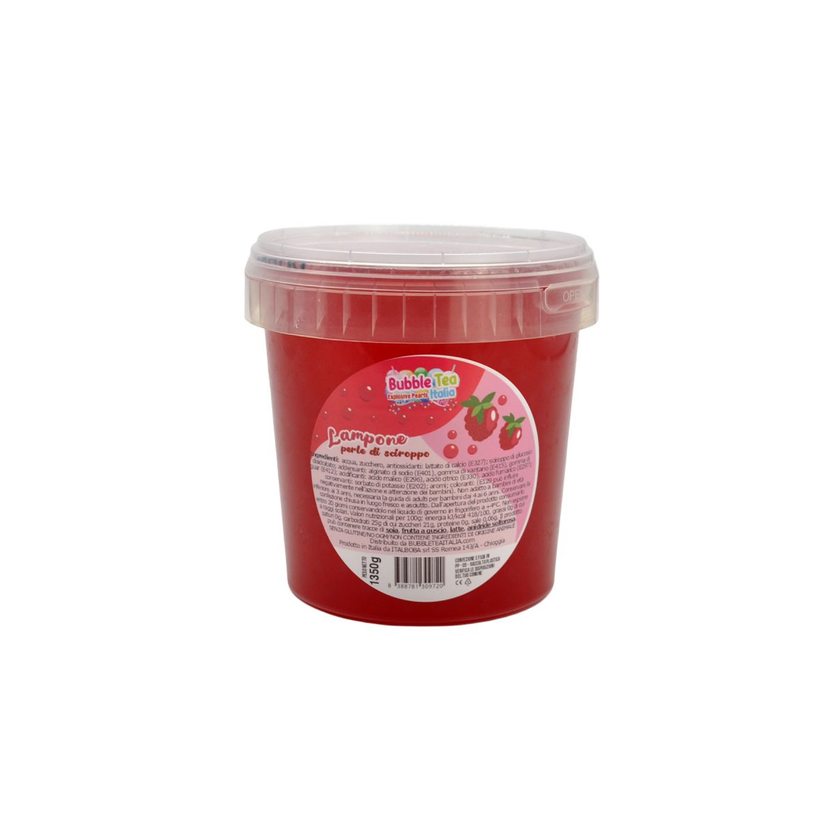 Bubbleteaitalia Raspberry Fruit Pearls Popping Boba 1.35kg